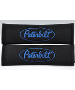 2 pieces (1 PAIR) Peterbilt Embroidery Seat Belt Cover Pads (Blue on Black) - £13.36 GBP