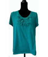 Womans Teal Top, Sunburst Front w Raised Cloth Basic Editions, XL/EG, Co... - $239.31 MXN