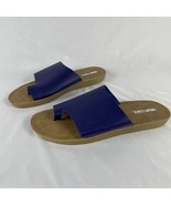 Muk Luks Womens About Face Slide Sandals Toe Loop Faux Leather Navy Size... - $355.27 MXN