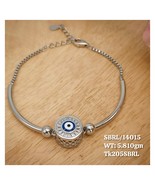 Eye Shape Charm Fashion Evil Eye Adjustable 925 Sterling Silver Bracelet... - $99.00