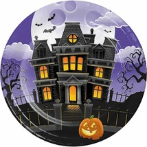 Haunted Mansion Jack O&#39;Lantern 8 Ct 9&quot; Lunch Dinner Plates Halloween - £3.48 GBP