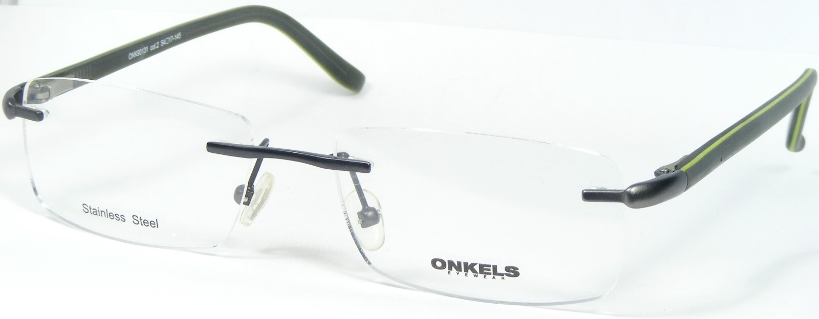 NEW ONKELS ONK90131 col. 2 GRAPHITE GREY / GREEN EYEGLASSES GLASSES 54-1... - $84.18