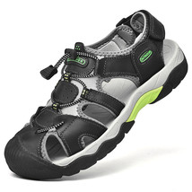 Summer Men&#39;s Sandals Leather Sandals Men Beach Shoes Rome Designer Men&#39;s Sandals - £43.95 GBP