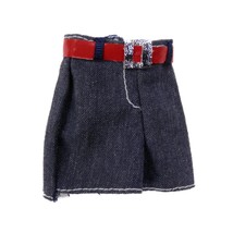 1997 Barbie Fashion Avenue Skipper Fashion Blue Denim Shorts Red Belt 18381 - £6.26 GBP
