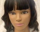 Dark Brown Highlighted Shoulder Length Wig Synthetic Hair With Bags - £18.87 GBP