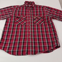 Carhartt S95 CRI Men's Red & Black Cotton Flannel Long Sleeve Shirt Size Large image 8
