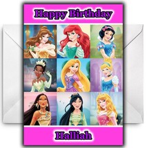 Disney Princesses Personalised Birthday / Christmas / Card - Large A5 - $4.10