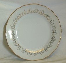 Czechoslovakia Luncheon Plate Abstract Gold Loops &amp; Trim - £18.50 GBP