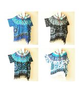 KB25 Abstract Boho Batik Women Plus Kimono Poncho Hippy Women Blouse Top... - $24.90