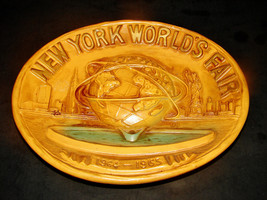 1964-65 New York WORLD&#39;s FAIR Ceramic Tray Relief Plate Unisphere 9x7.5x1.25&quot; - £7.06 GBP