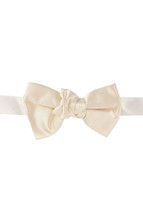 Alexis Mabille Mens Bow Tie Silk Double Bows Elegant White Made In France - £154.60 GBP