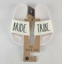 Rae Dunn Ivory | Bride Tribe | Slides Sandals Size 9 Wedding New - $29.98