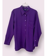 Lauren By Ralph Lauren Silky Purple Women&#39;s Size Large L Button Down Shirt - £19.61 GBP