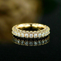 1.50Ct Round VVS1D Diamond Full Eternity Engagement Ring 14K Yellow Gold Finish - £85.45 GBP