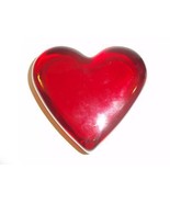 Mosser Glass Ruby Red Heart Shaped Paperweight Valentine&#39;s Day Made In USA - £15.12 GBP