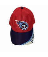 Tennessee Titans Vtg Game Day Red Blue Mesh Adjustable Baseball Hat Ball... - $21.49