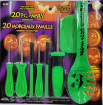 Fun World Pumpkin Pro 20 Piece Family Pumpkin Carving Kit Tools Patterns - £9.49 GBP