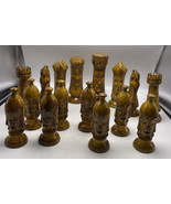 Duncan Chess Pieces Ceramic Drip Glaze Gold Lot 16 Medieval Large Gothic Vintage - $48.01