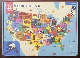 Map of The United States of America 70 Piece Puzzle Capitols Mudpuppy CO... - $10.80