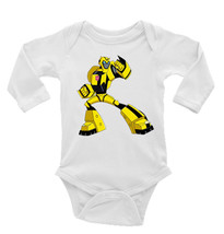 Bumblebee Transformers Unisex Onesie, Long or Short Sleeves White - £17.52 GBP