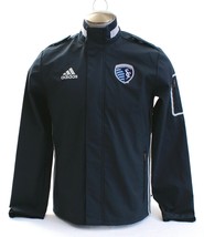 Adidas MLS Sporting Kansas City Gray Coaches Sideline Zip Front Jacket Men&#39;s NWT - £119.74 GBP