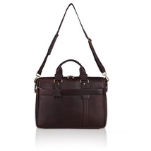 STG Genuine Brown Leather Office Bag For Men Professional Briefcase Laptop Bag - £89.61 GBP