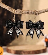 Bat black bow earrings - $12.86