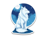 Mystical Moonlit White Wolf Sticker Vinyl Decal Waterproof Laptop Car Phone - $4.50+