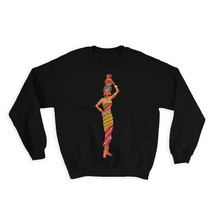 African Woman Portrait : Gift Sweatshirt Ethnic Art Black Culture Ethno Design - £23.28 GBP