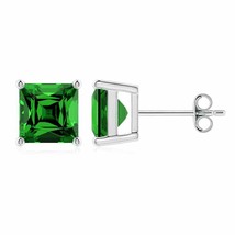Authenticity Guarantee 
ANGARA Lab-Grown Emerald Stud Earrings in Sterling Si... - £670.21 GBP