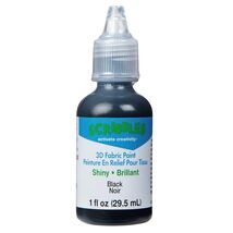 Scribbles 1oz 3D Fabric Paint Shiny Black - Dimensional, Permanent - $33.01 MXN