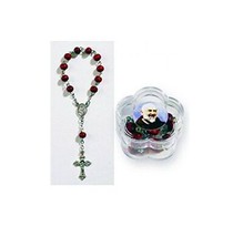 St. Pio One Decade Rose Scented Rosary with Case + Extra Gifts Included - £10.61 GBP