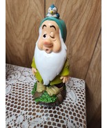 Disney Snow White Dwarf SLEEPY Garden Gnome Figurine  8&quot; Bird  New - $43.66 CAD