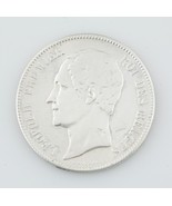 1850 Belgium 5 Francs W/ Dot Above Date, Very Fine Detail KM17 - $77.53 CAD