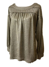 Gimmicks Women&#39;s Sz Large Long Sleeved Blouse Pullover Shirt Gold Loose Fitting - £13.97 GBP