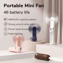 Mini Handheld Portable Fan USB 4800mAh Recharge Hand Held Small Pocket Fan with  - £16.84 GBP+