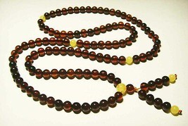 108 Prayer Beads Genuine Baltic Amber Tibetan Buddhist Mala   A398 - £126.92 GBP