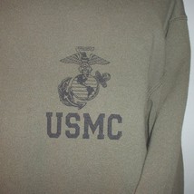 USMC US Marine Corps olive drab sweatshirt size medium, Campbell Apparel 2003 - £19.98 GBP