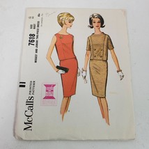 Vintage 1950s McCall&#39;s 7618 Sewing Pattern Miss Two Piece Dress Size 12/32 - £8.99 GBP