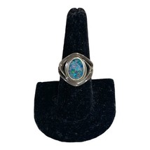 Whitney Kelly Mosaic Blue Fiery Opal Designer Sterling Silver Ring Size 8 WK - £66.10 GBP