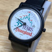 Vintage Disney Lorus Quartz Watch 35 Years Disneyland Unisex Black New Battery - $26.59