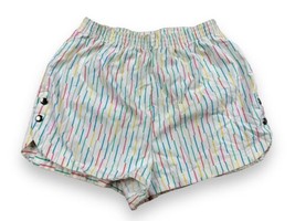 Vtg 90s Justin Allen Women’s Running Short Shorts Rainbow Multicolor Stripe Sz M - £22.55 GBP
