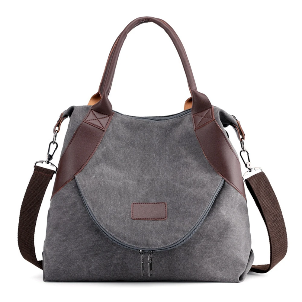 Women Canvas Shoulder Bag Ladies Crossbody Bags Reusable Back Bags Multifunction - £20.36 GBP