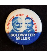 Vintage PINBACK GOLDWATER MILLER UNIQUE OFFSET MISPRINT Political Pin - £18.67 GBP