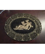 Filigree Silouette Oval Metal Plaque 8 X 6&quot; By E.A. Riba Brooklyn Ny Ori... - $47.52 CAD