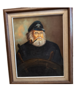 Vintage Original Sea Captain Pipe Oil Painting by Kim 16&quot;x20&quot; - €255,95 EUR