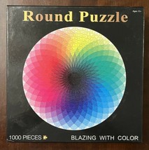 “Blazing With Color” Large Round 1000 piece Jigsaw Puzzle, Complete &amp; Ex... - $11.92