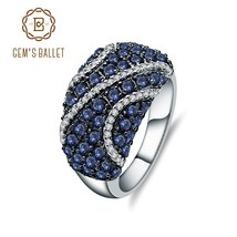 Natural Blue Sapphire Ring 925 sterling silver Natural Gemstone Rings For Women  - £123.33 GBP