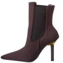 Good American High Kickstand Suede Bootie Pointed Toe Stiletto Chocolate... - $96.74