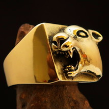 Excellent crafted Men&#39;s Animal Biker Panther Ring - solid antiqued Brass - £19.18 GBP+